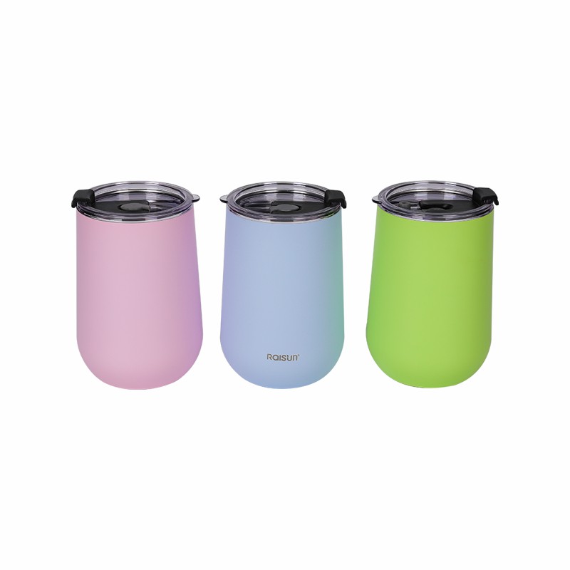 Coquetier rond mignon de 600ml, gobelet de couleur macaron, isolation de bureau, tasse à café froid