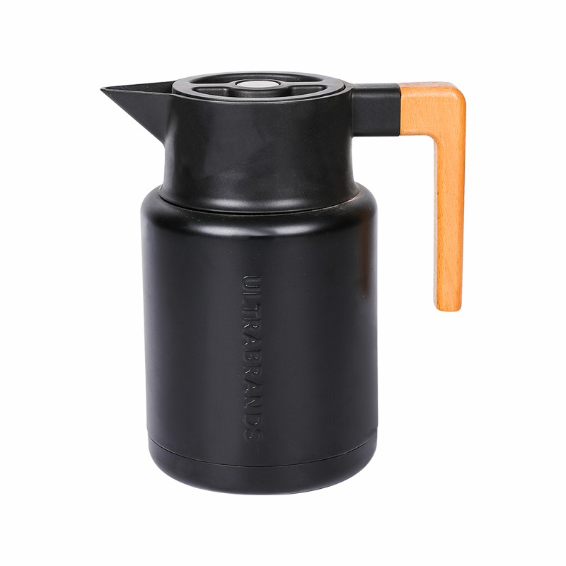 Pot de thermos intérieur en verre plastique de double couches 1,0 l, bouilloire à café domestique de grande capacité