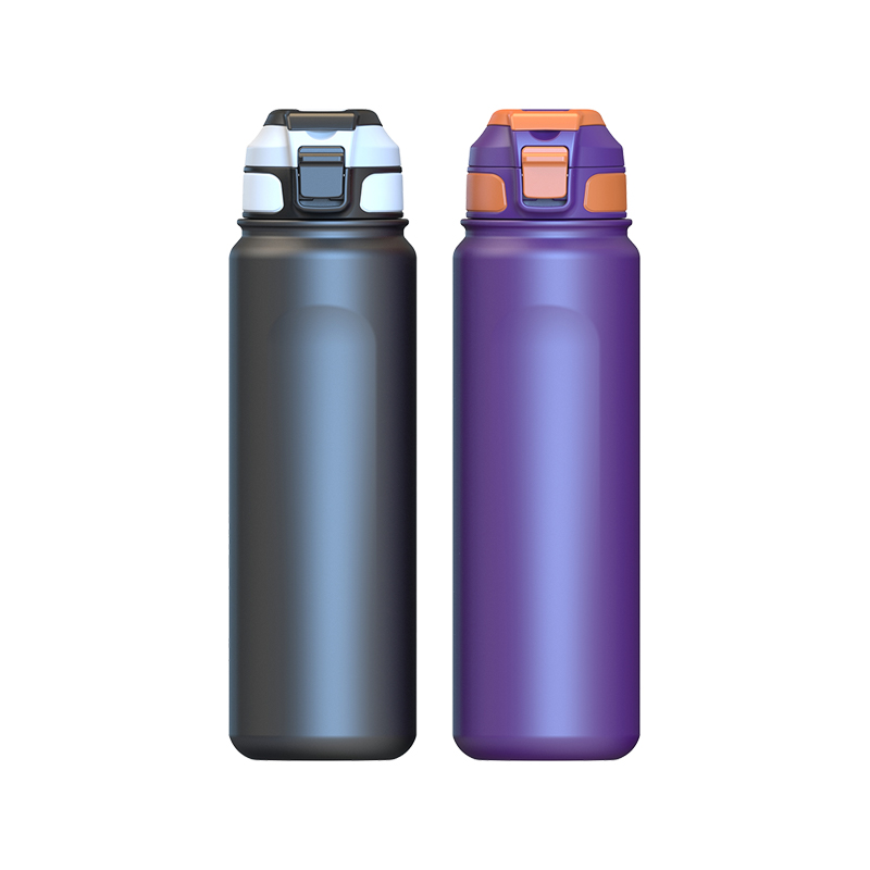 Bouteille d'eau isolée de forme physique de sport d'acier inoxydable de 700ml avec le couvercle portatif de boisson tasse Thermos multifonctionnelle de paille